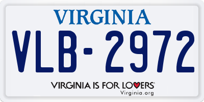 VA license plate VLB2972