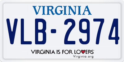 VA license plate VLB2974