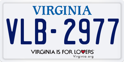 VA license plate VLB2977