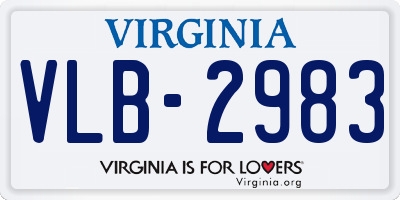 VA license plate VLB2983
