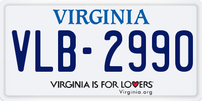 VA license plate VLB2990