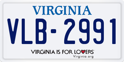 VA license plate VLB2991