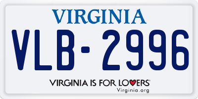 VA license plate VLB2996