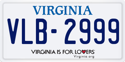 VA license plate VLB2999