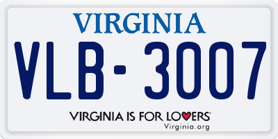 VA license plate VLB3007