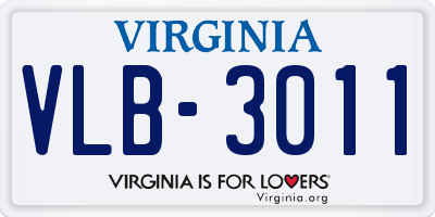 VA license plate VLB3011
