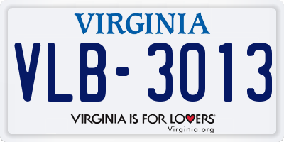 VA license plate VLB3013