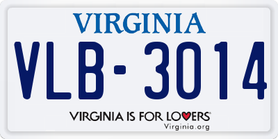 VA license plate VLB3014