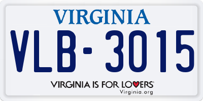 VA license plate VLB3015
