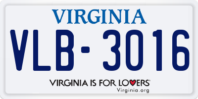 VA license plate VLB3016