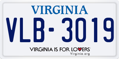 VA license plate VLB3019