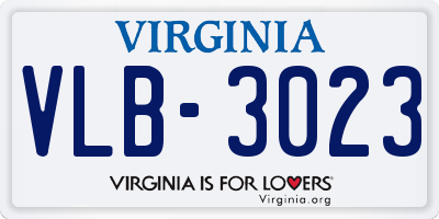 VA license plate VLB3023