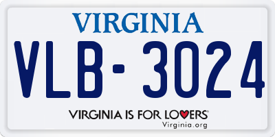 VA license plate VLB3024