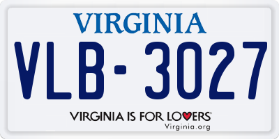 VA license plate VLB3027
