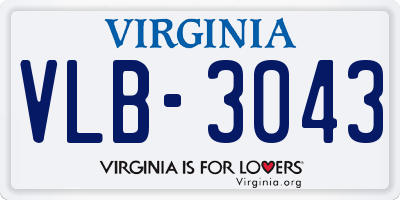 VA license plate VLB3043