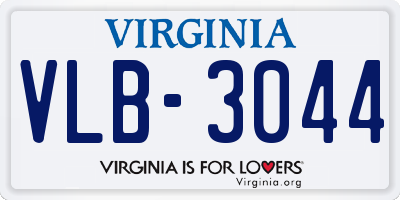 VA license plate VLB3044