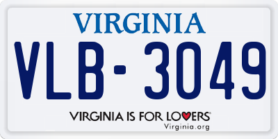VA license plate VLB3049