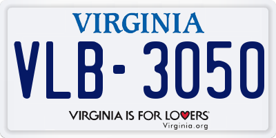 VA license plate VLB3050