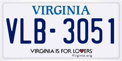VA license plate VLB3051