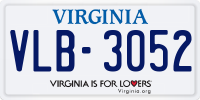 VA license plate VLB3052