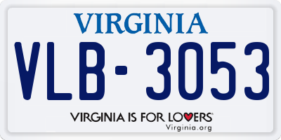 VA license plate VLB3053