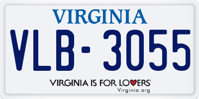 VA license plate VLB3055