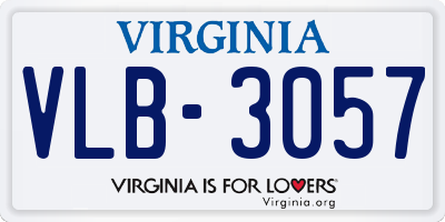 VA license plate VLB3057