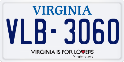 VA license plate VLB3060