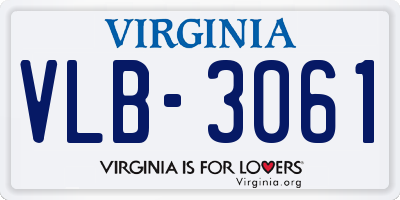 VA license plate VLB3061