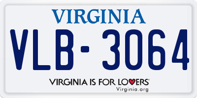 VA license plate VLB3064