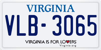 VA license plate VLB3065