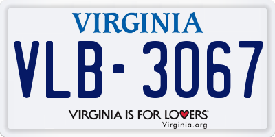 VA license plate VLB3067