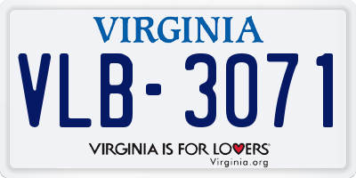 VA license plate VLB3071
