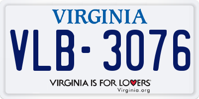 VA license plate VLB3076