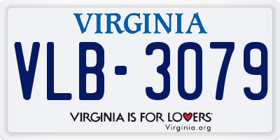 VA license plate VLB3079