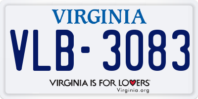 VA license plate VLB3083