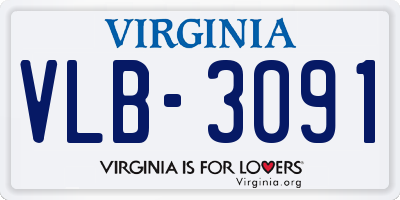 VA license plate VLB3091