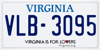 VA license plate VLB3095