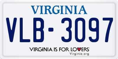 VA license plate VLB3097