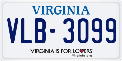 VA license plate VLB3099