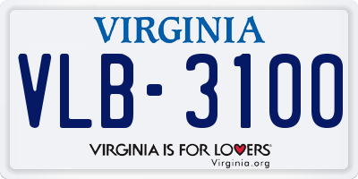 VA license plate VLB3100