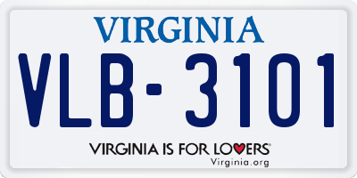 VA license plate VLB3101