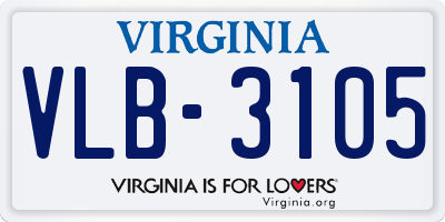 VA license plate VLB3105