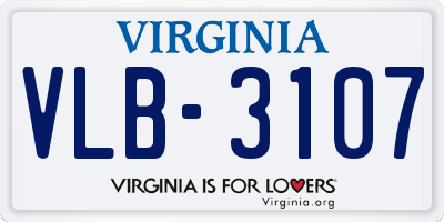 VA license plate VLB3107