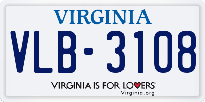VA license plate VLB3108