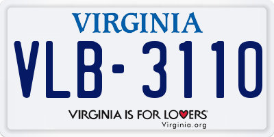 VA license plate VLB3110
