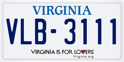 VA license plate VLB3111