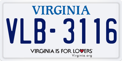 VA license plate VLB3116
