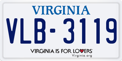 VA license plate VLB3119