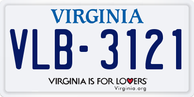 VA license plate VLB3121